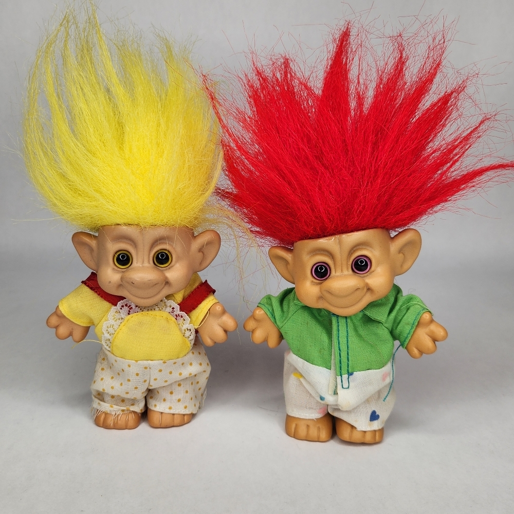Vintage Pair of Forest Troll Dolls
